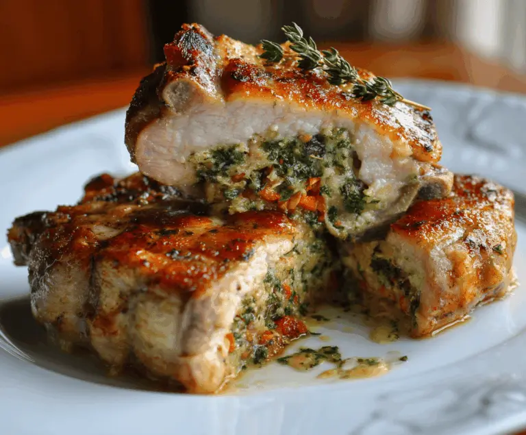 Baked Stuffed Pork Chops
