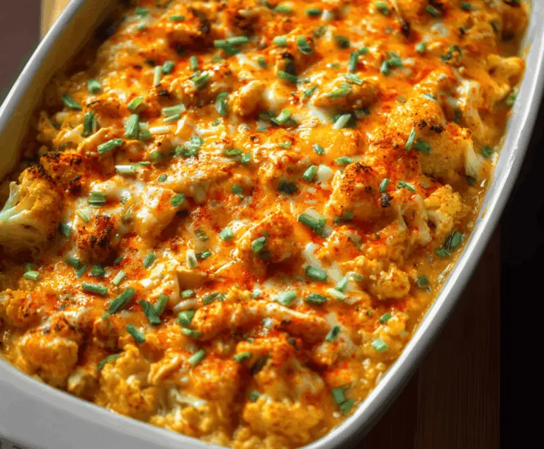 Buffalo Chicken Cauliflower Casserole