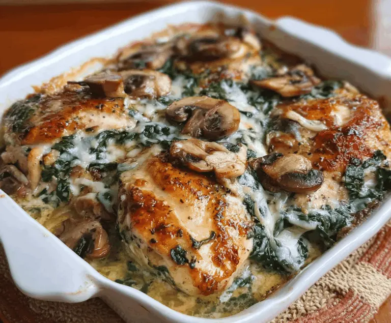Chicken, Spinach, and Mushroom Low-Carb Bake
