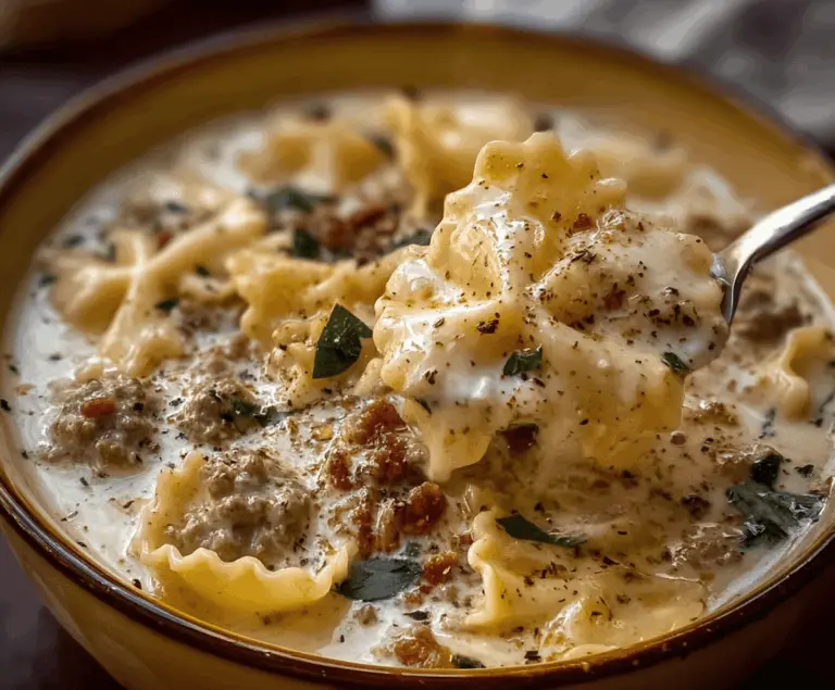Decadent Creamy Alfredo Lasagna Soup