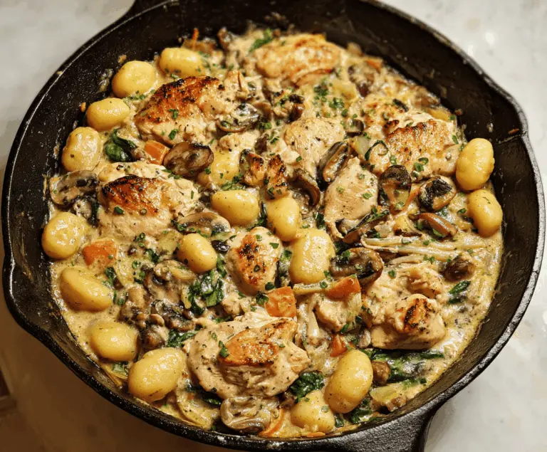 Garlic Chicken Gnocchi Skillet