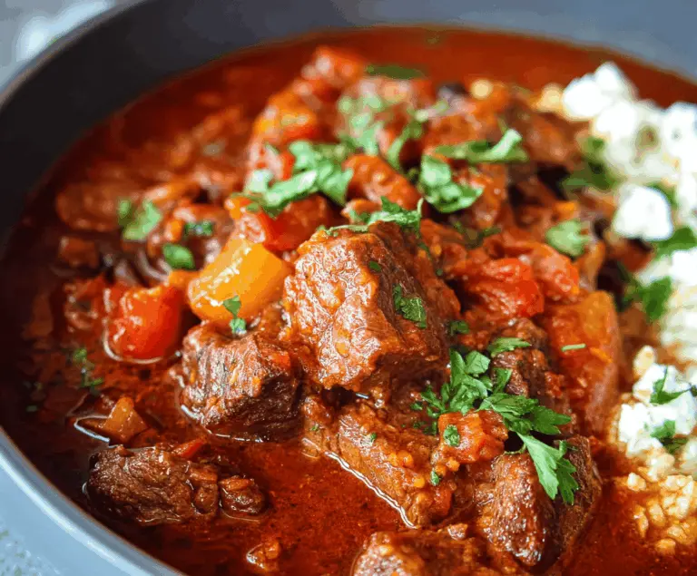 Greek Style Beef Stew in a Tomato Sauce