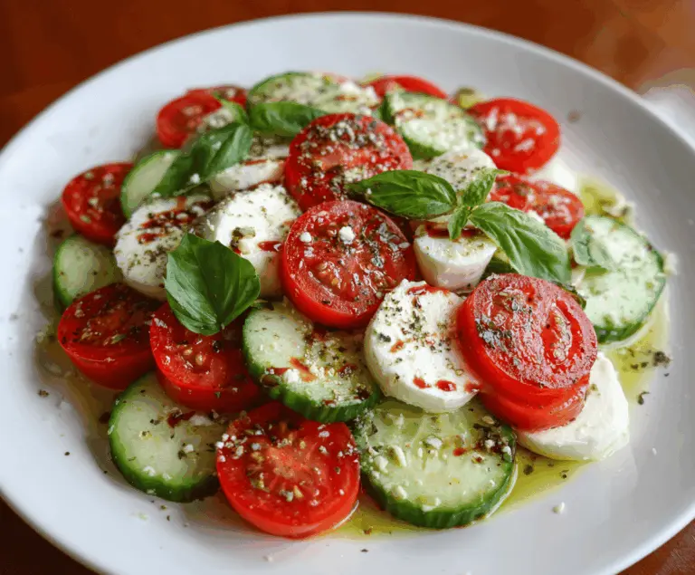 Easy Cucumber Caprese Salad