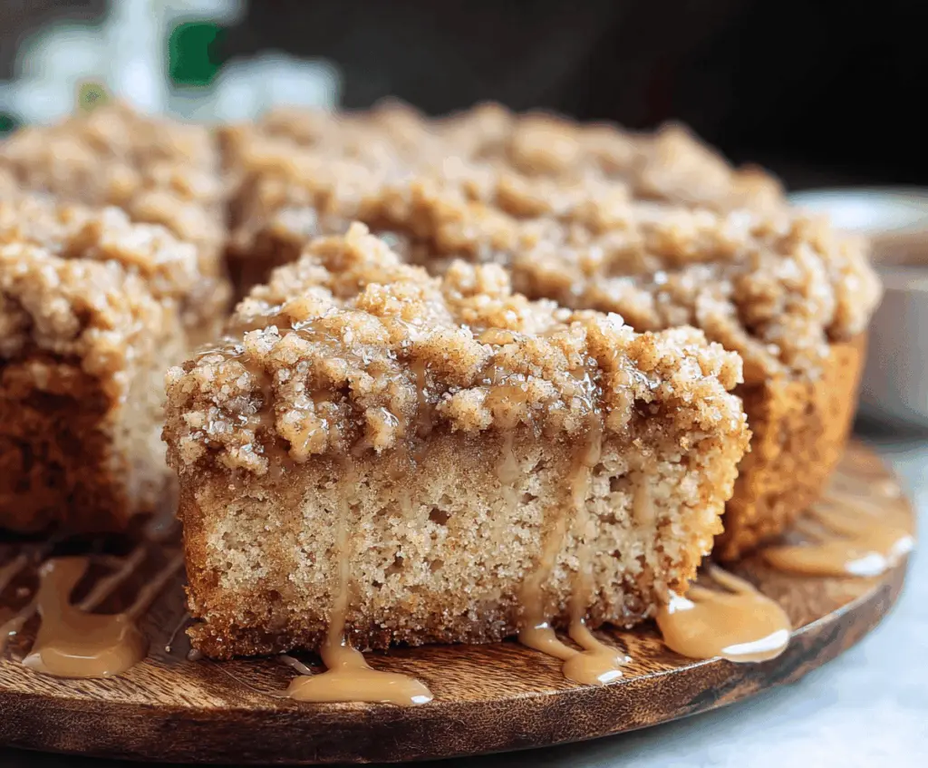 Delicious Banana Crumb Coffee Cake with a buttery streusel topping on a plate, perfect for breakfast or brunch