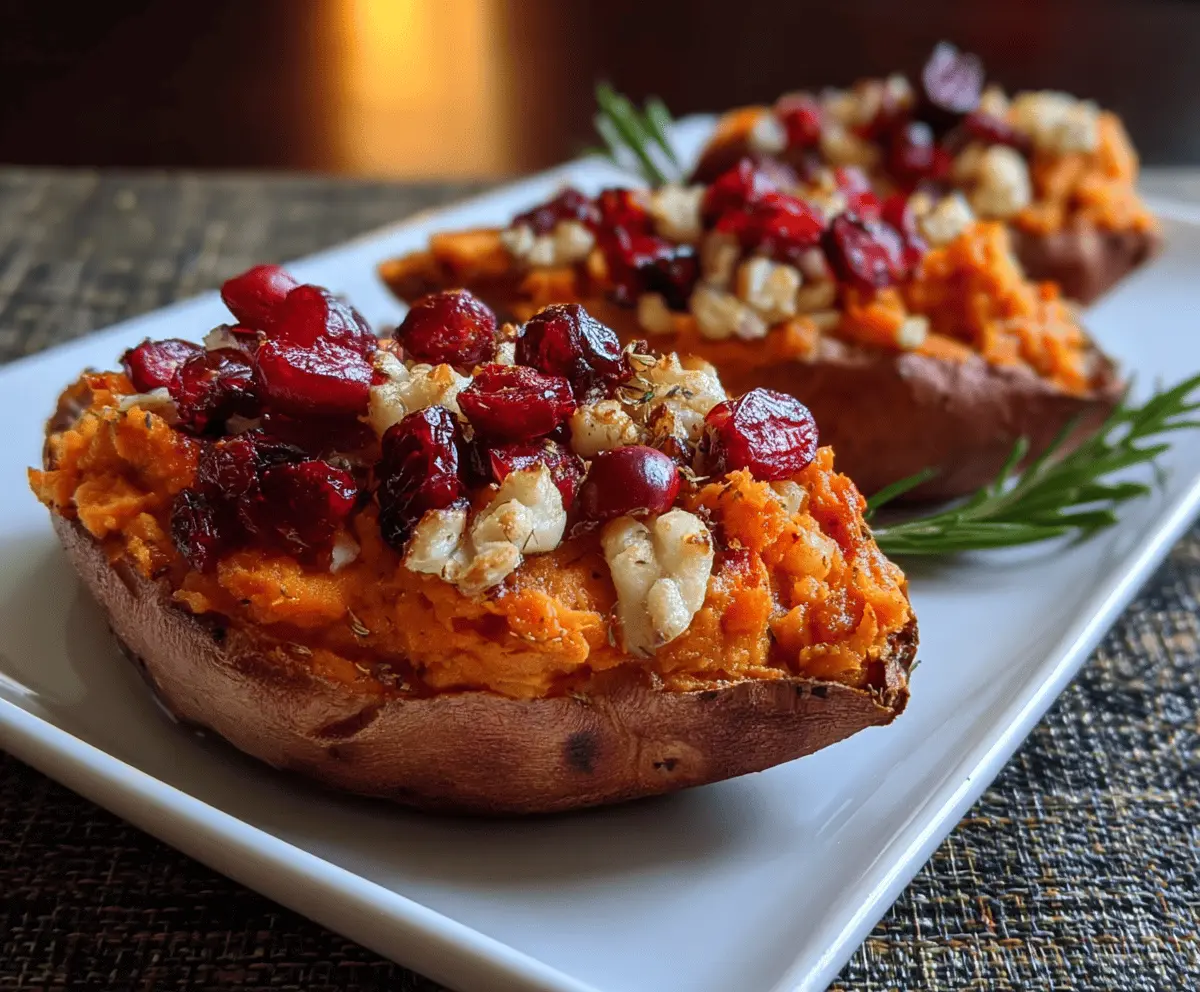 Easy Cranberry Apple Twice-Baked Sweet Potatoes