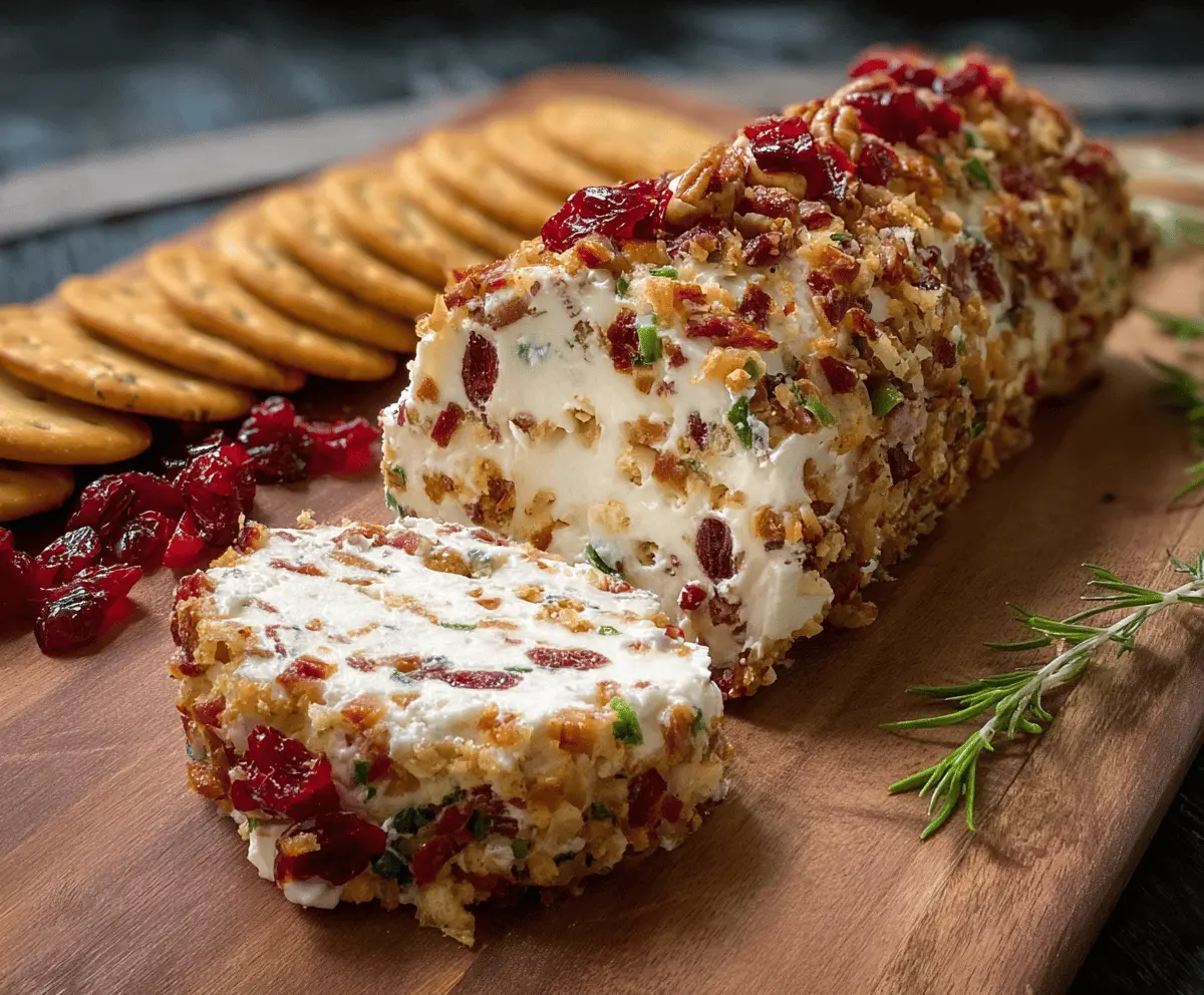 Easy Cranberry Pecan Cheese Log
