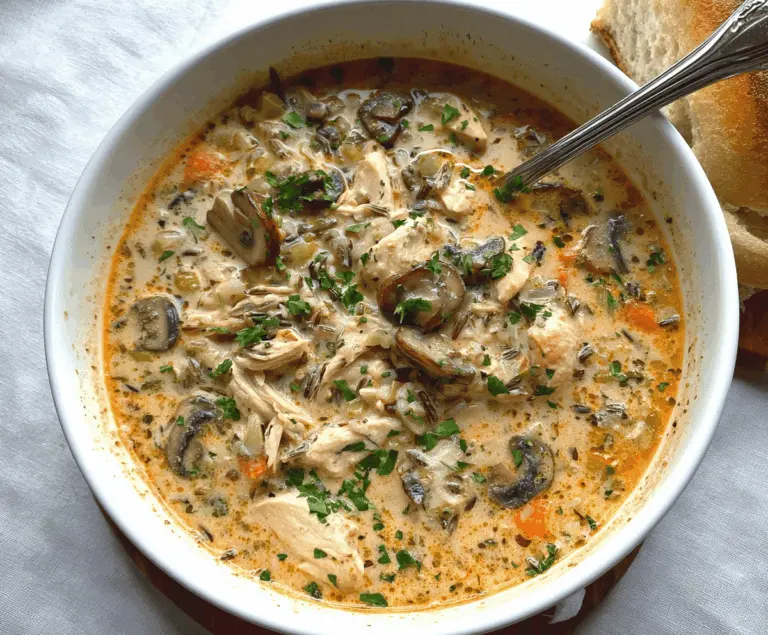 Creamy Mushroom Chicken And Wild Rice Soup