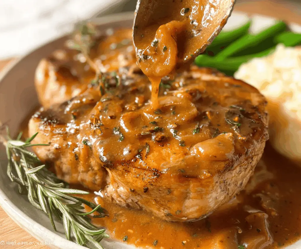 Juicy Crock Pot pork chops served with vegetables, perfect for a family-friendly dinner