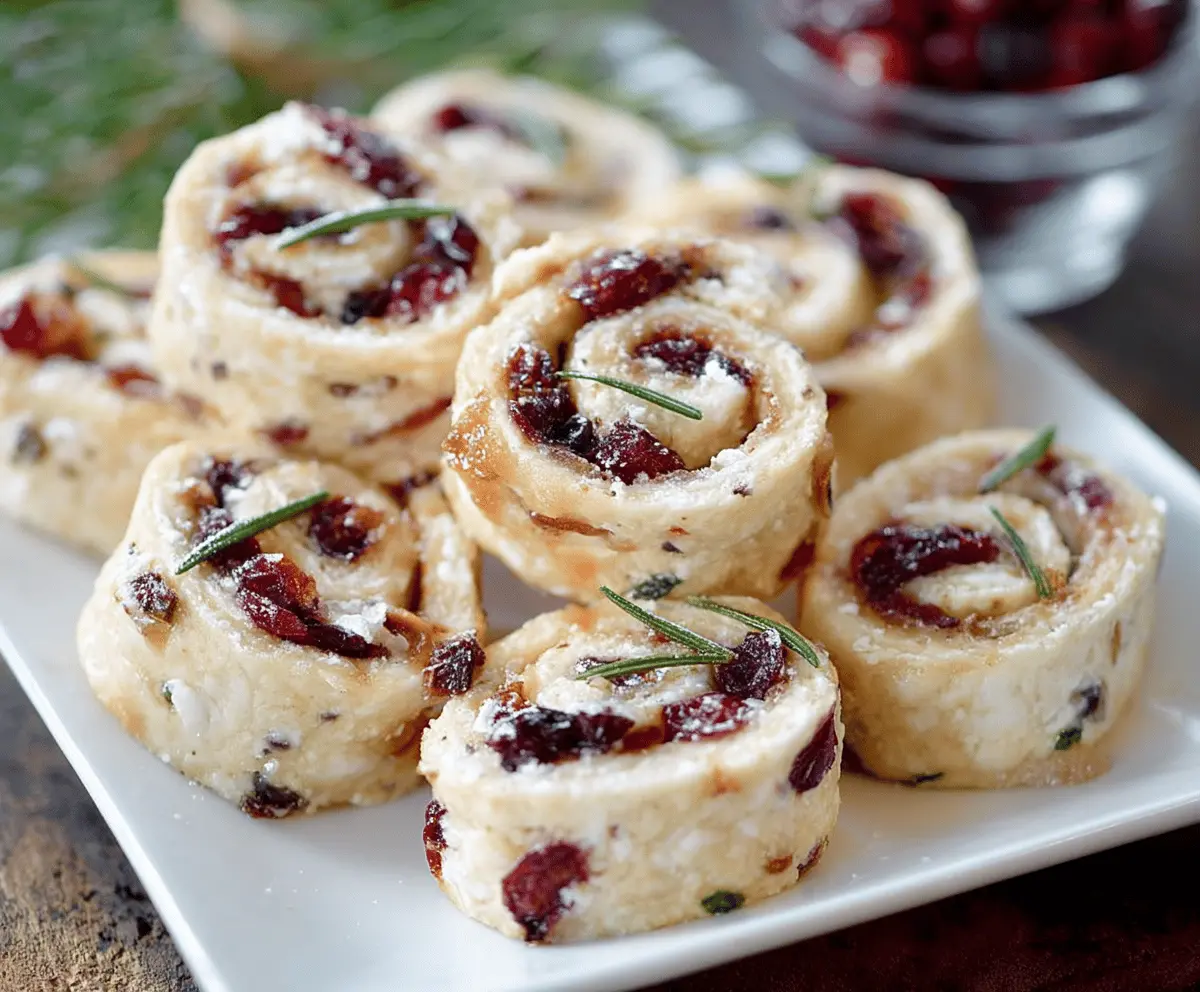 Easy Christmas Cranberry Pinwheels