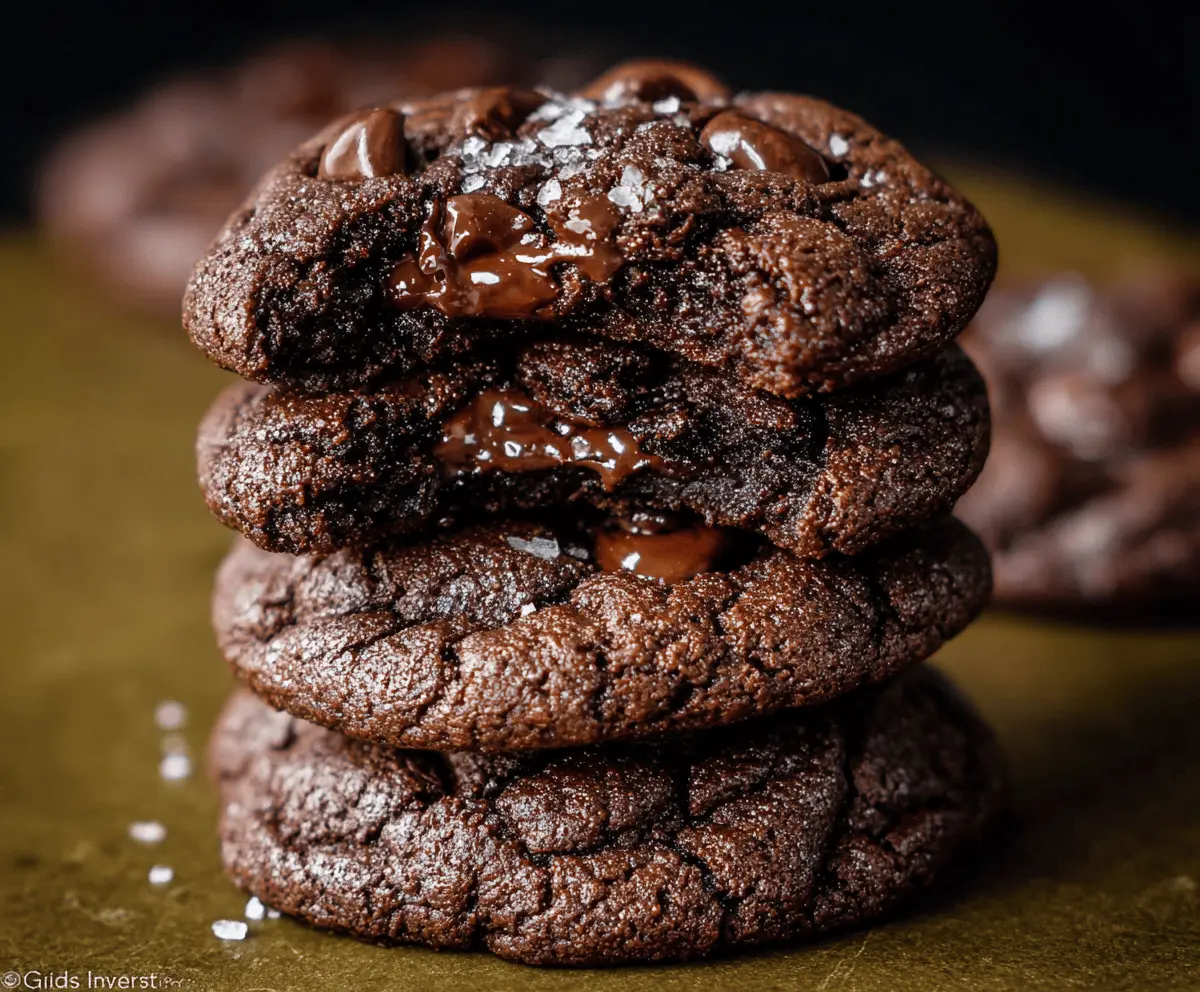 Double Chocolate Cookies — fudgy centers with crisp edges