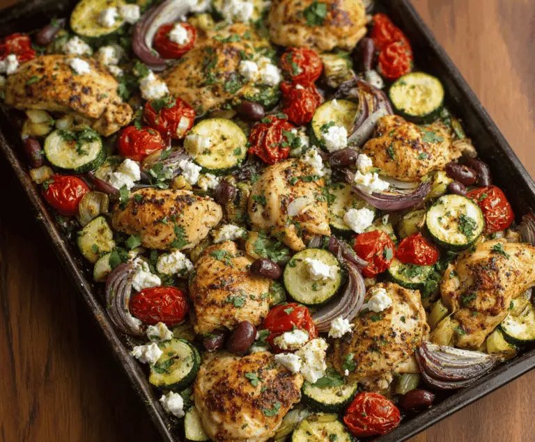Mediterranean Chicken and Zucchini Sheet Pan