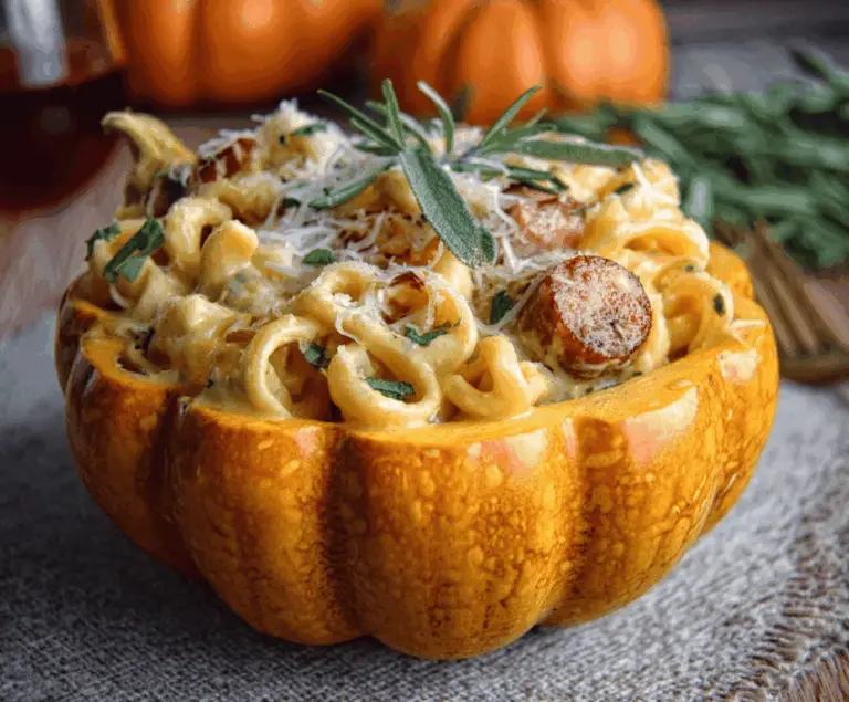 Pumpkin Alfredo Pasta Cauldrons