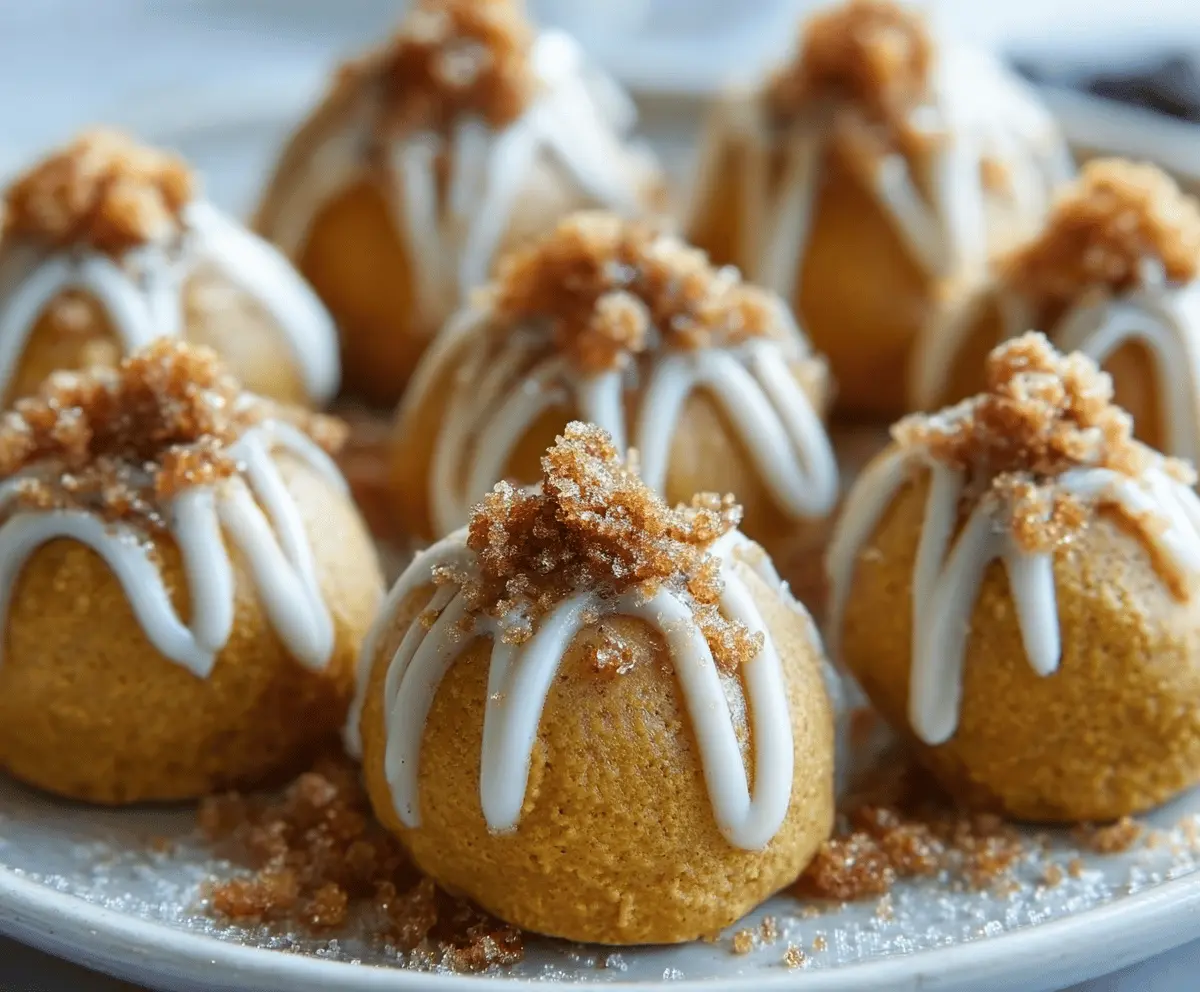 Creamy pumpkin cheesecake truffles coated in chocolate, perfect for fall desserts.