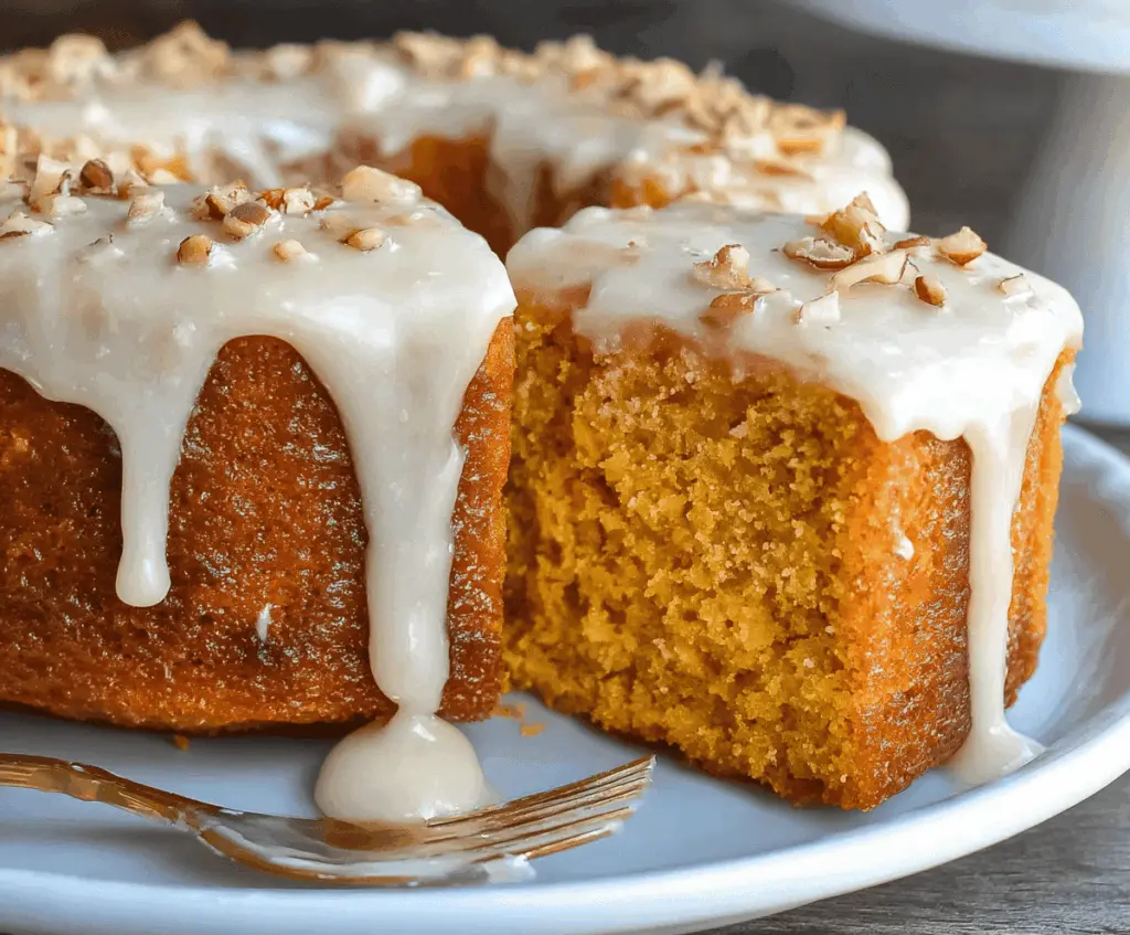 Delicious Sweet Potato Butter Cake with a shiny glaze, perfect for dessert or special occasions.