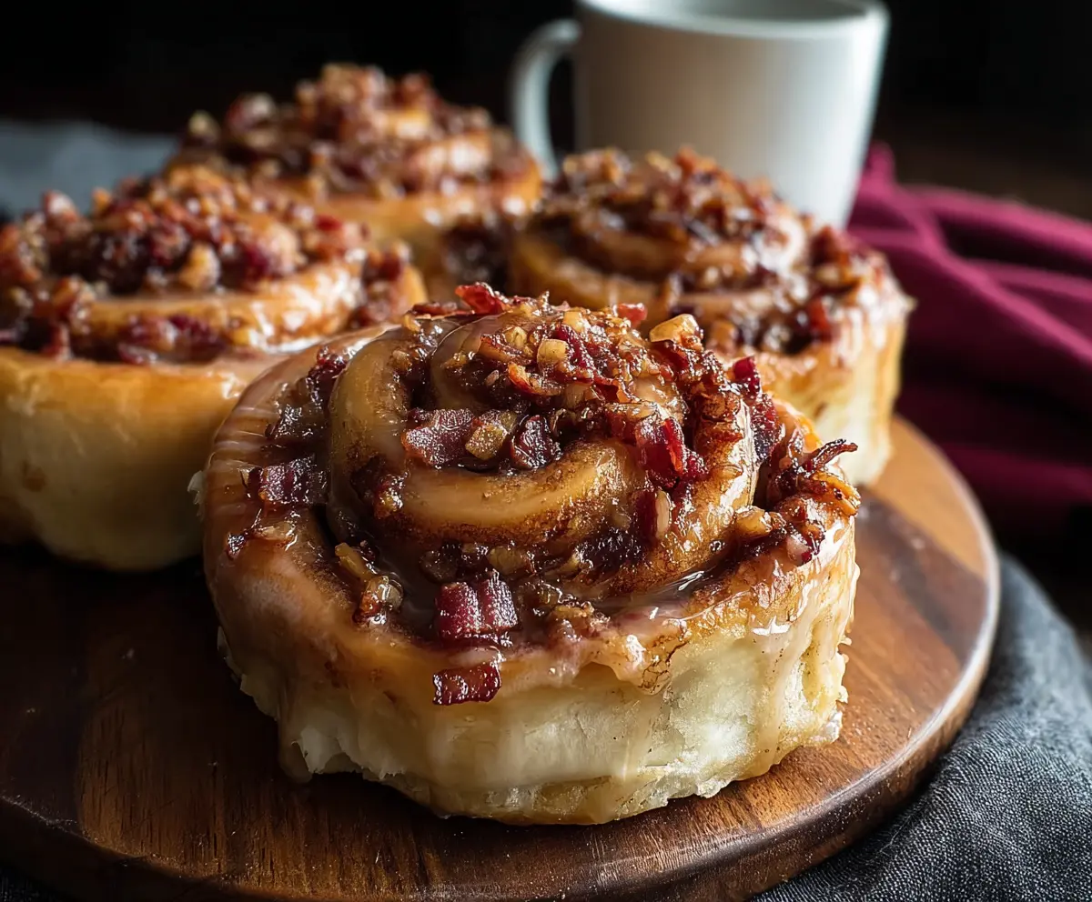 Bourbon Maple Bacon Cinnamon Rolls