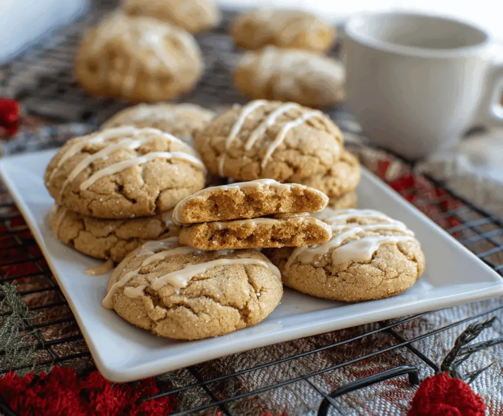 Delicious homemade brown sugar maple cookies on a baking tray