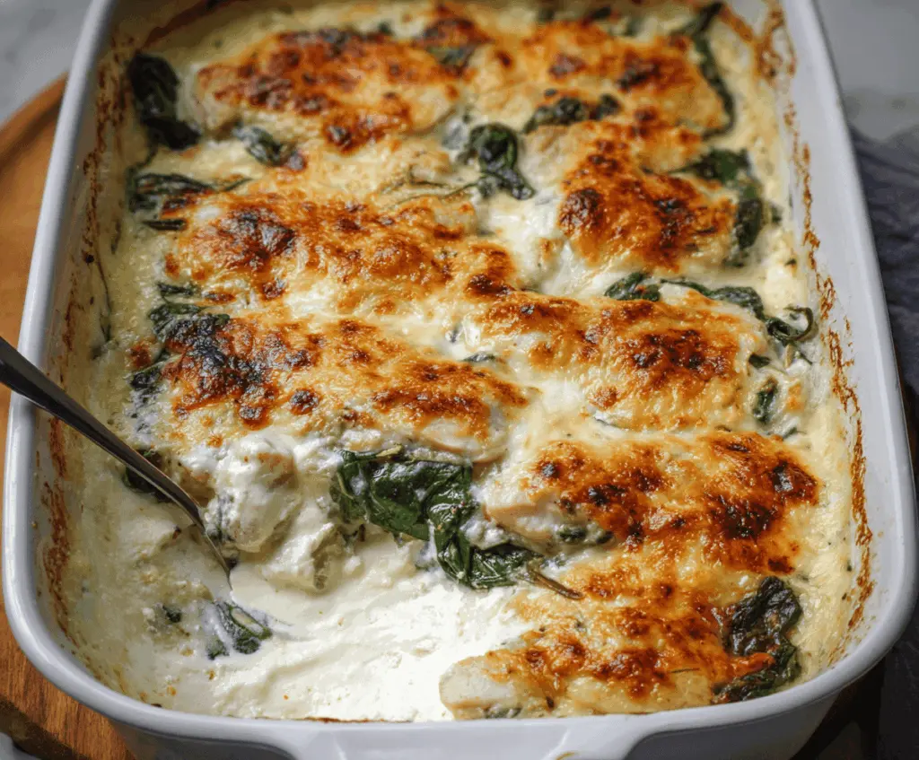 Chicken and Spinach Casserole with Cream Cheese