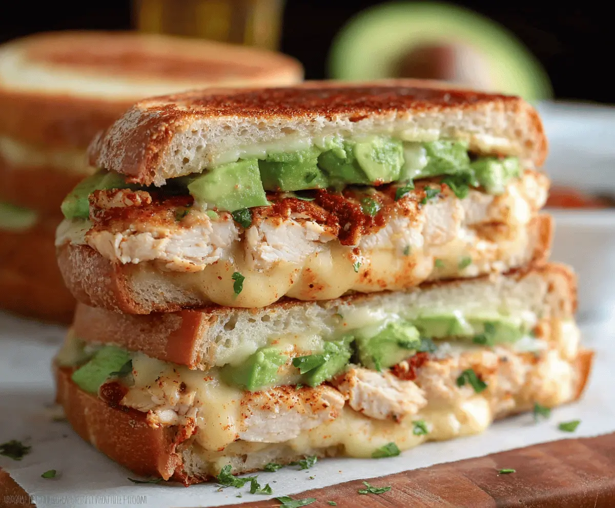 Easy Chicken Avocado Melt Sandwich
