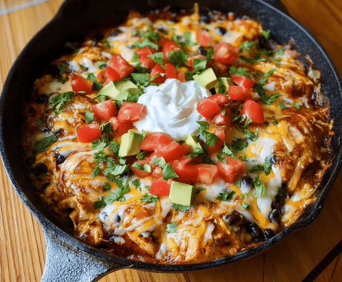 Easy Chicken Black Bean Enchilada Skillet
