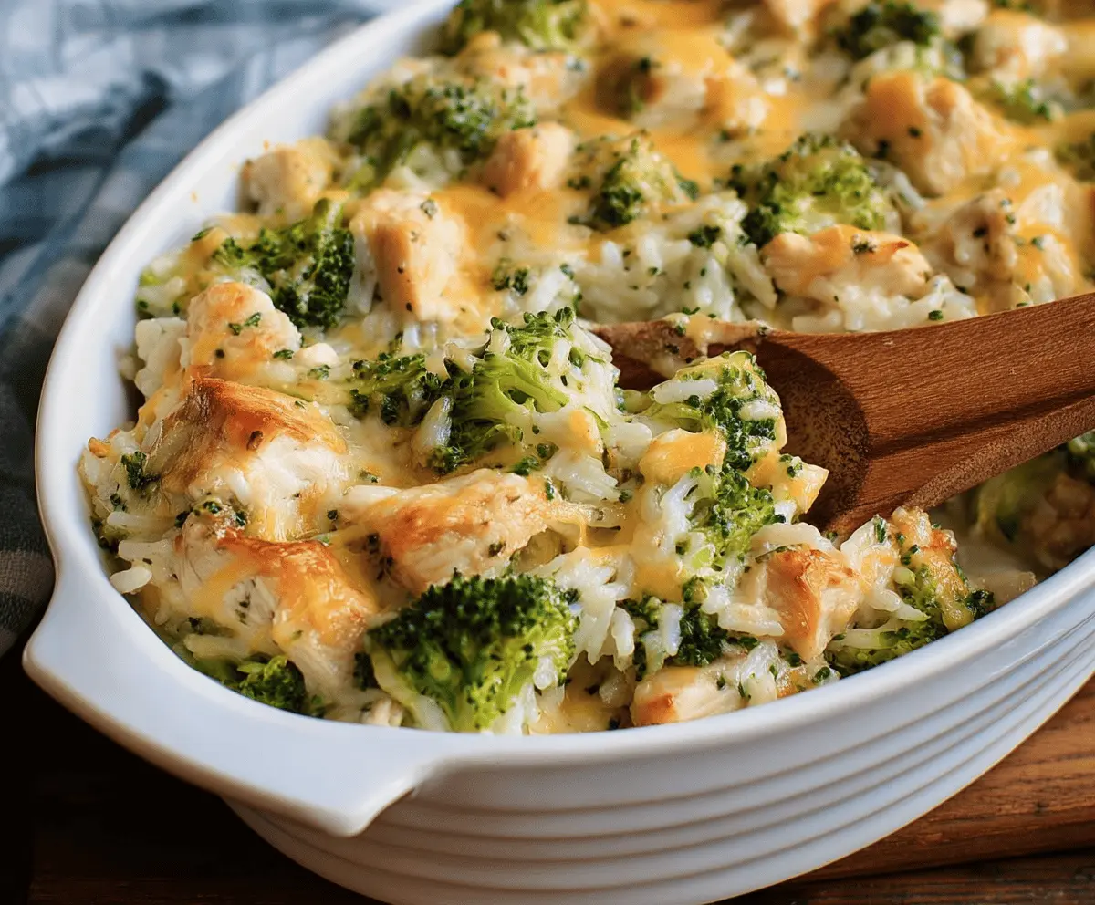 Easy Chicken Broccoli Rice Casserole