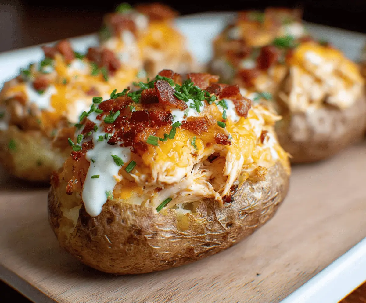 Easy Crack Chicken Stuffed Potatoes