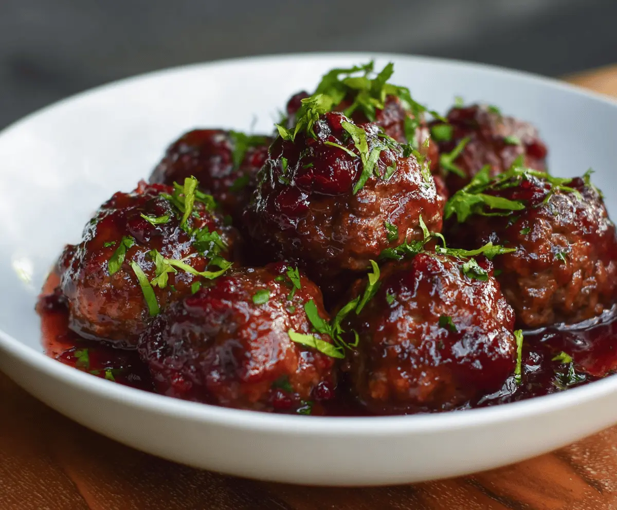 Easy Cranberry Sauce Meatballs