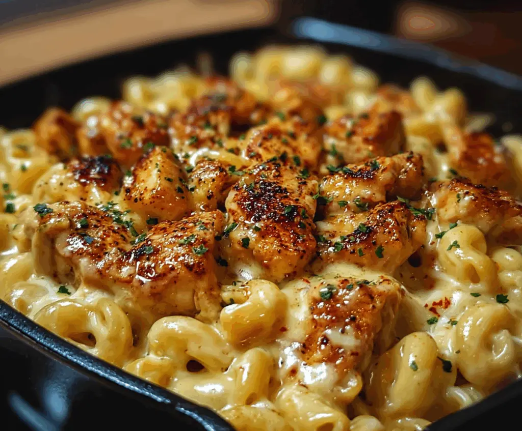 Creamy Honey Pepper Chicken Mac and Cheese