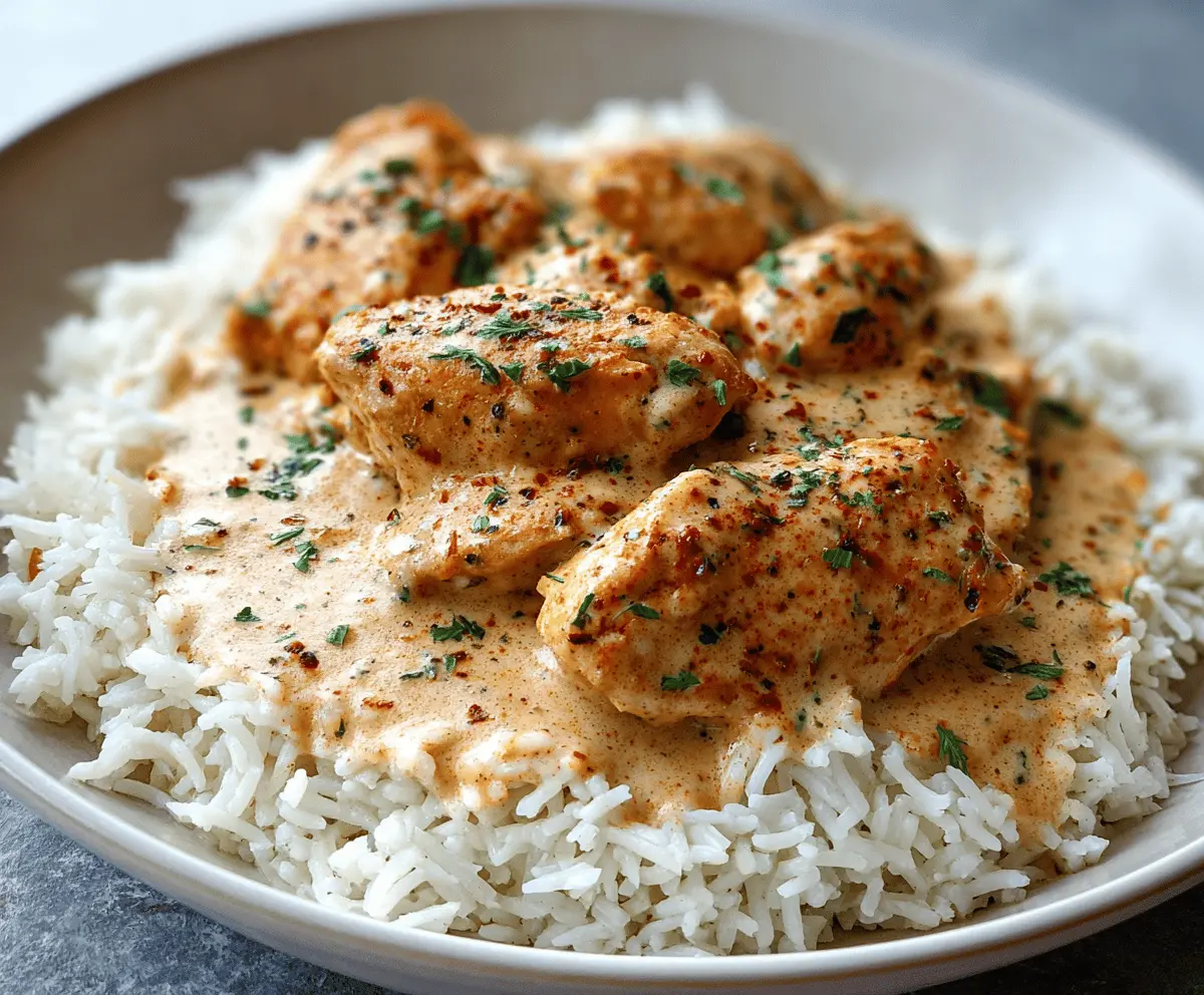 Creamy Smothered Chicken & Rice