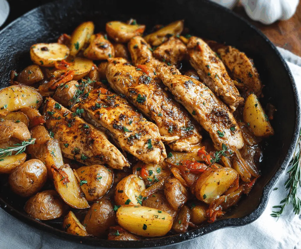 Garlic Butter Chicken and Potatoes Skillet