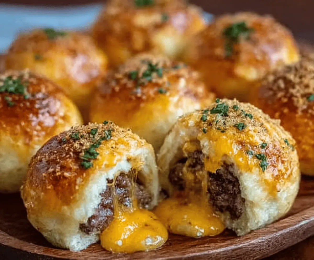 Garlic Parmesan Cheeseburger Bombs Recipe