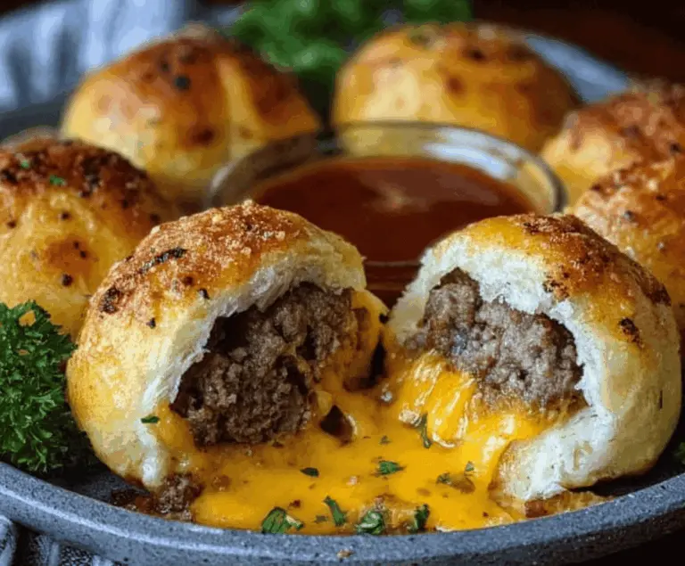 Garlic Parmesan Cheeseburger Bombs