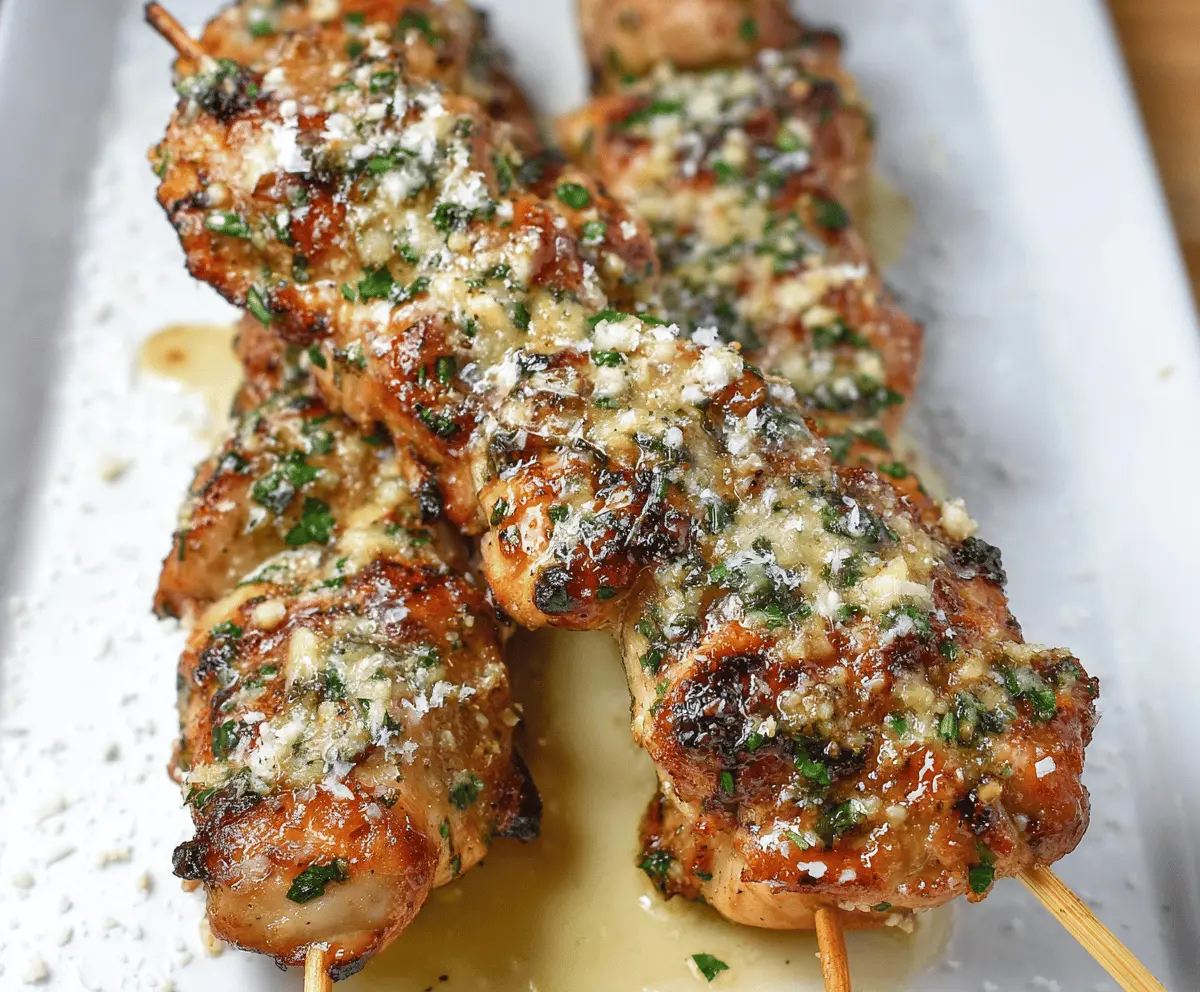 Easy Garlic Parmesan Chicken Skewers