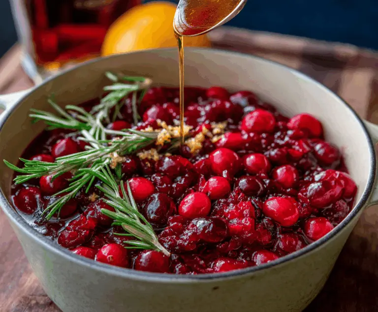 Honey Bourbon Cranberry Sauce