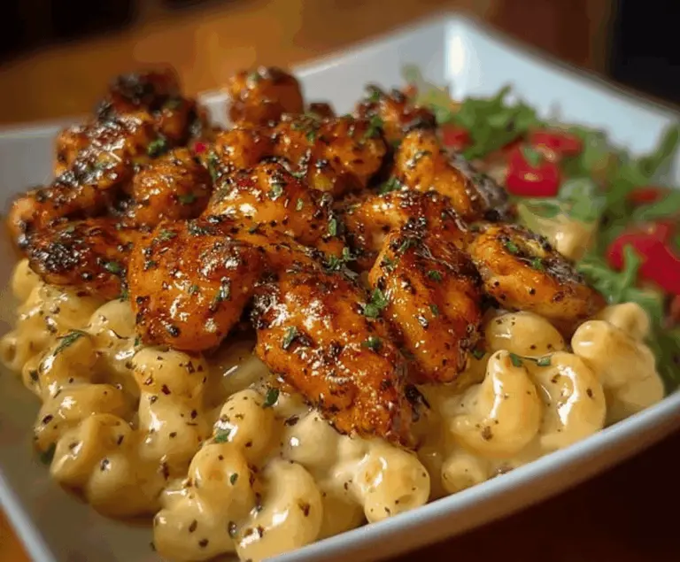 Honey Pepper Chicken with Creamy Macaroni Cheese