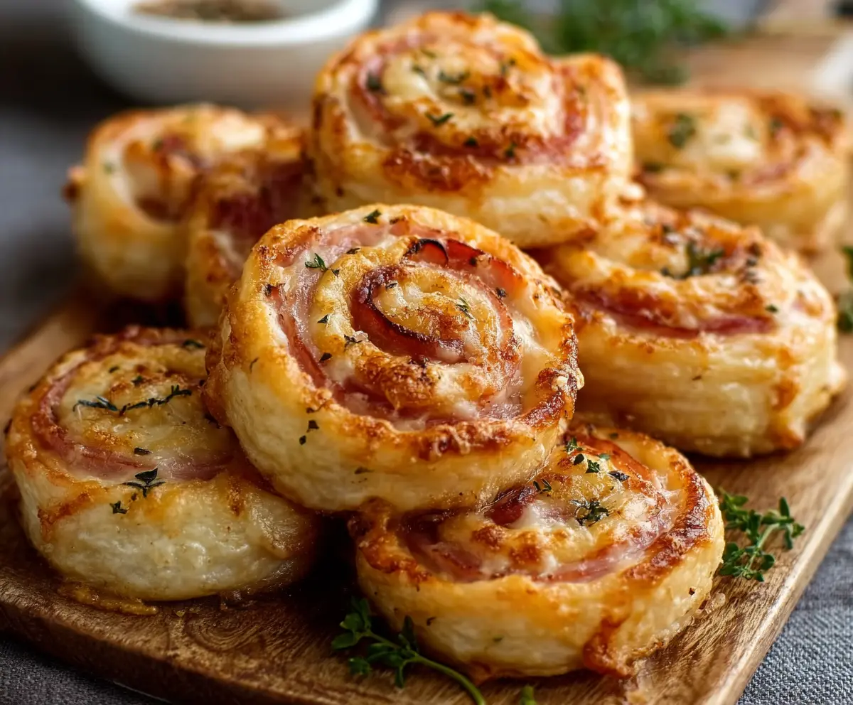 Easy Hot Ham & Cheese Pinwheels