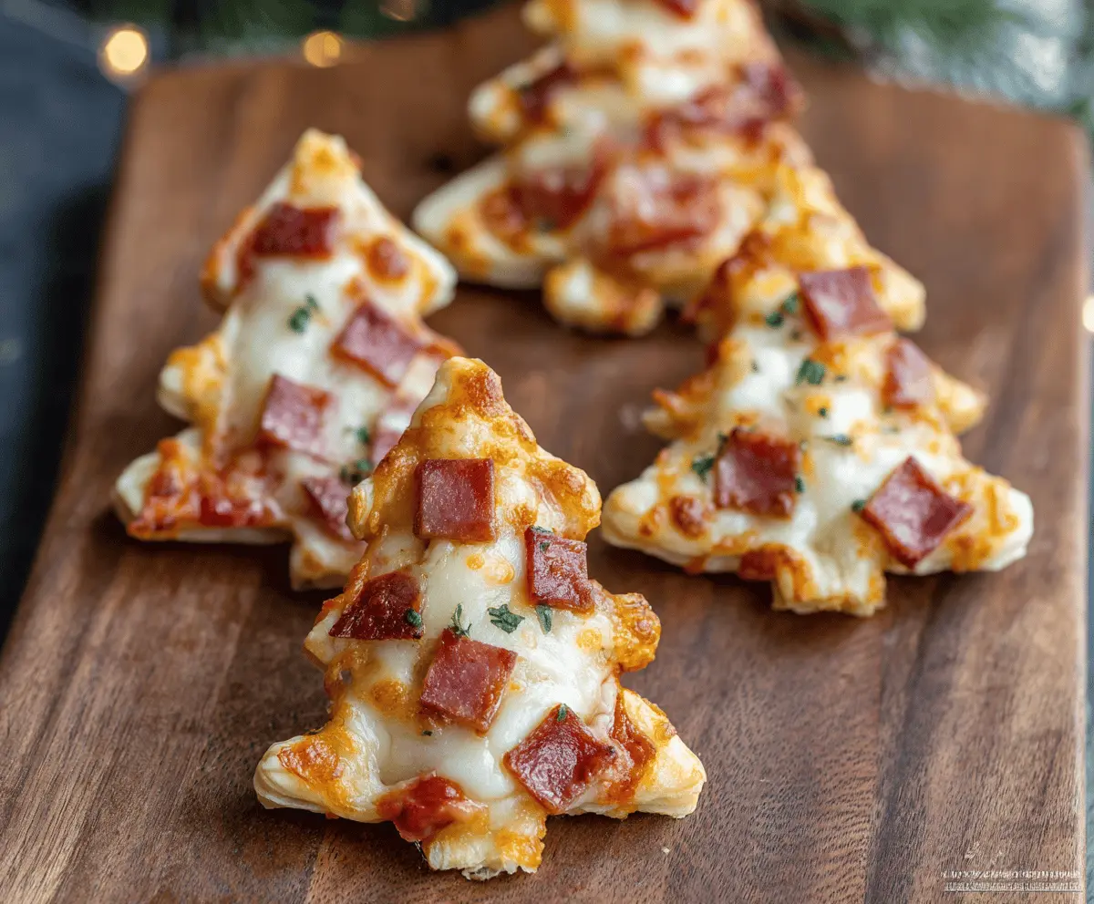 Festive Puff Pastry Christmas Tree Pizza Bites