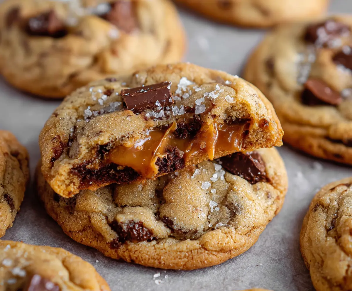 Easy Salted Caramel Chocolate Chip Cookies