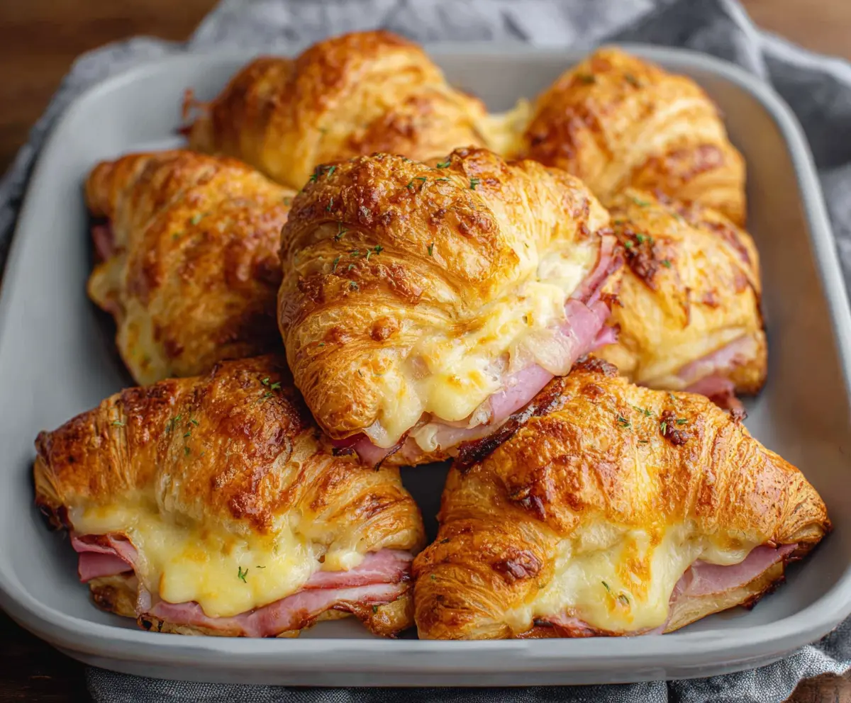 Easy Savory Ham & Cheese Croissants