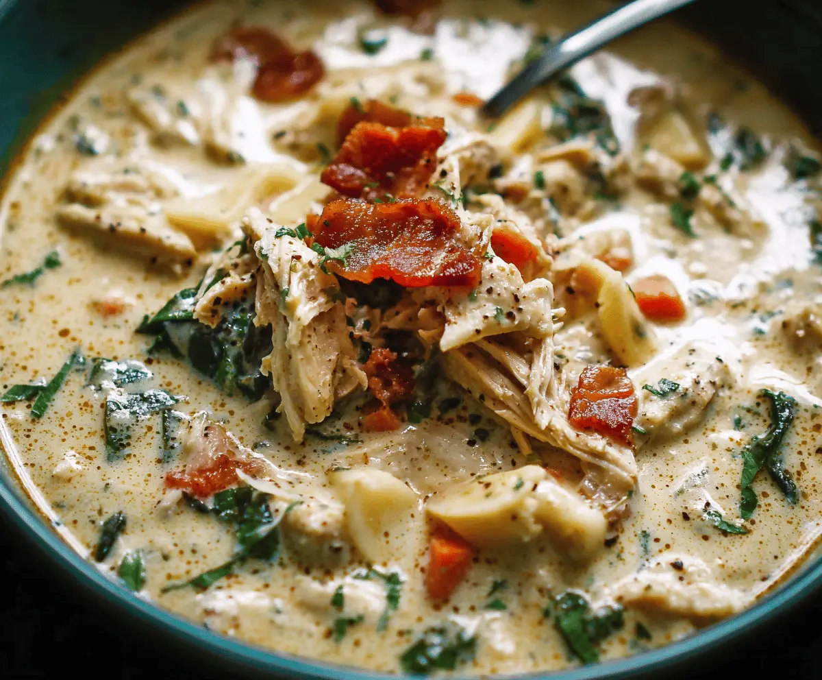 Easy Slow Cooker Creamy Crack Chicken Soup