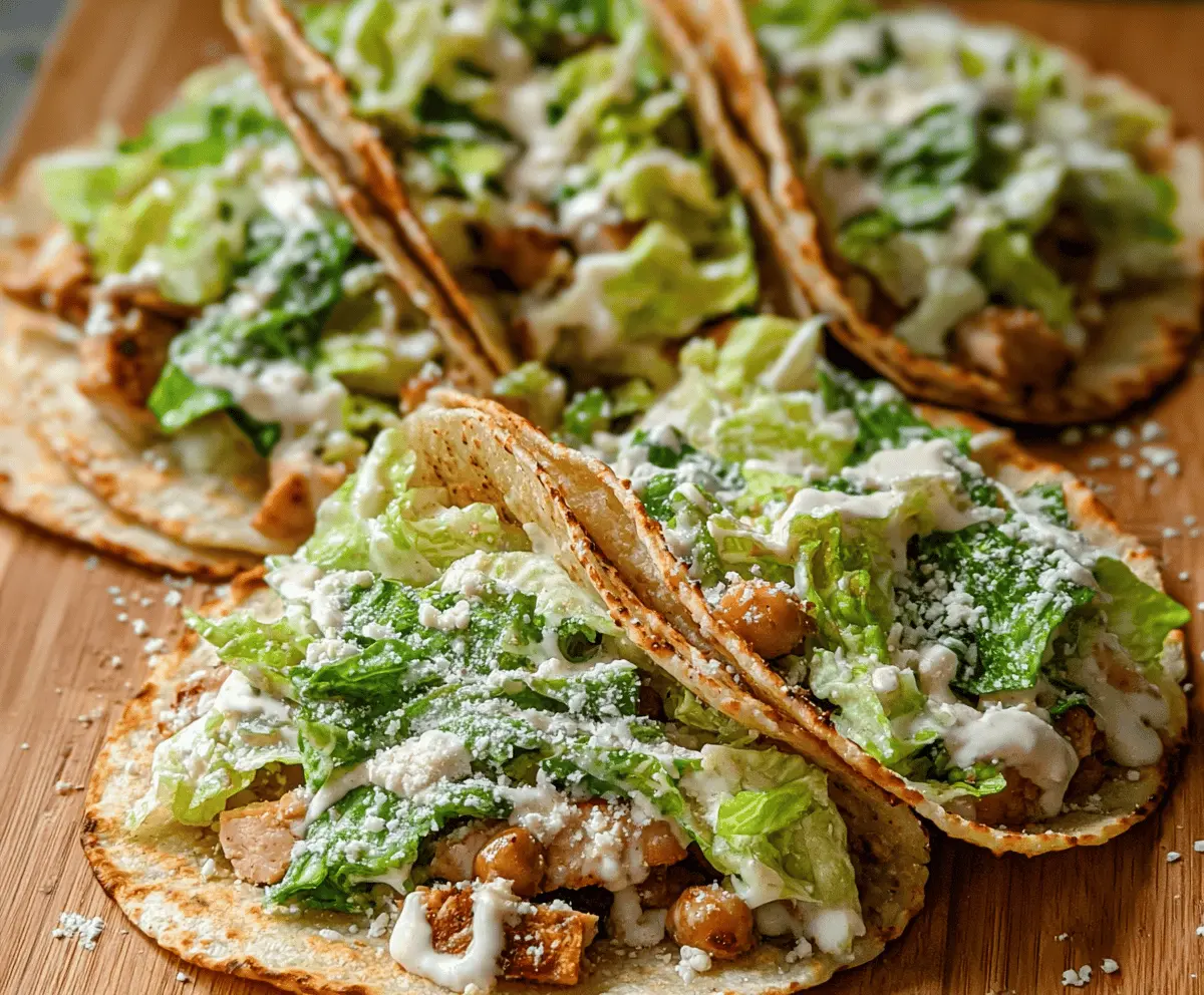 Easy Smash Chicken Caesar Tacos