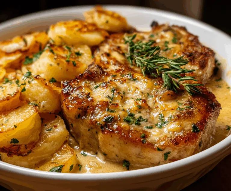 Smothered Pork Chop and Scalloped Potato Casserole
