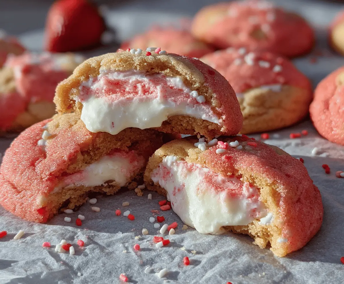 Strawberry Cheesecake Stuffed Cookies