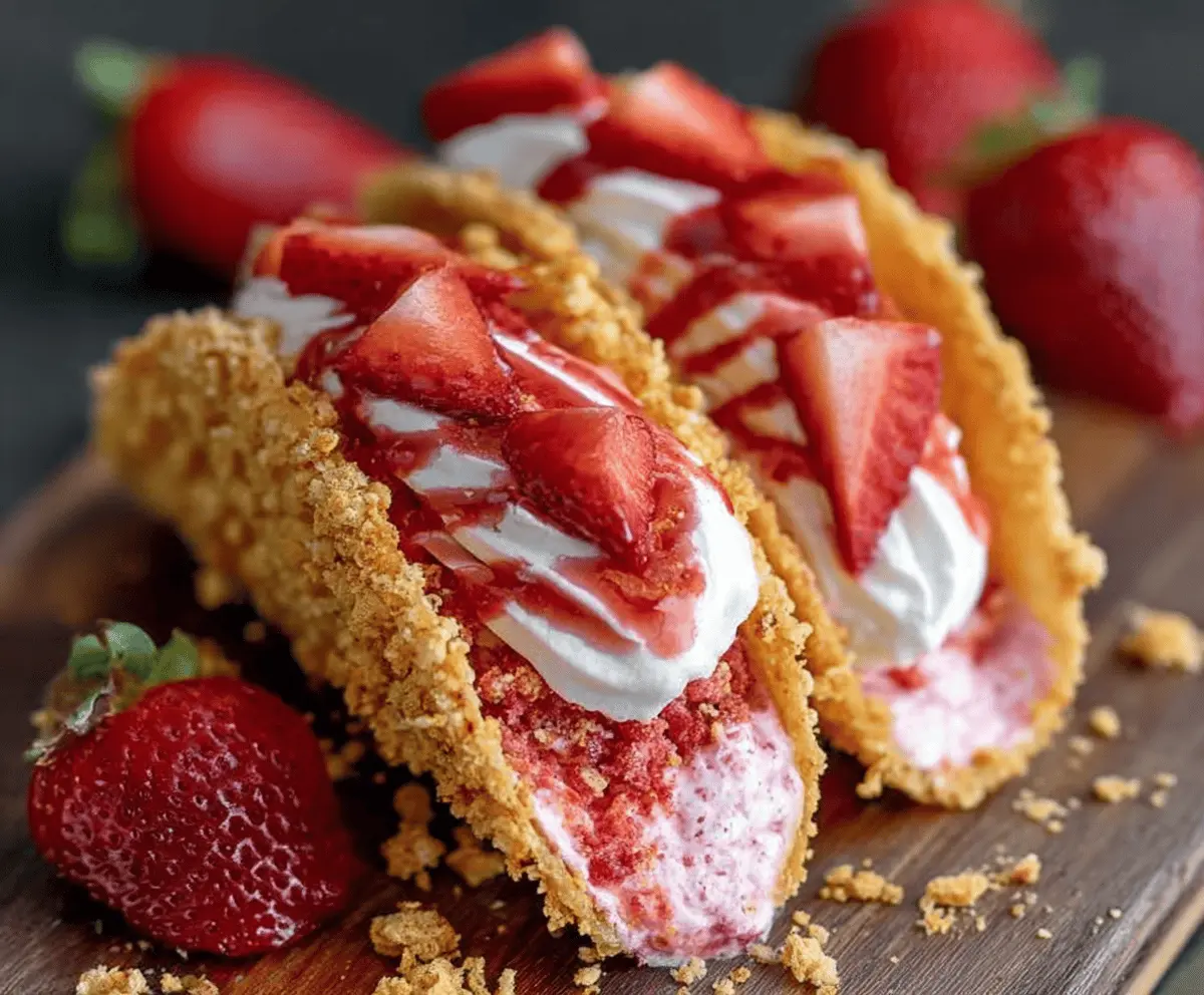 Strawberry Crunch Cheesecake Tacos