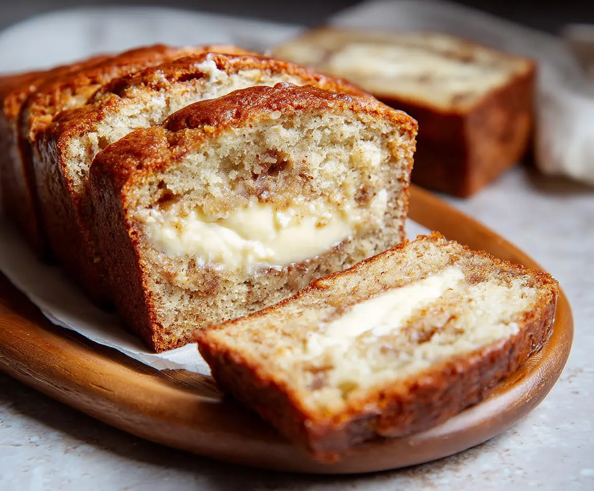 Cream Cheese Filled Banana Bread