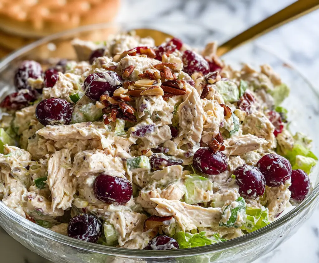 Delicious and creamy Best Ever Chicken Salad with fresh vegetables and herbs