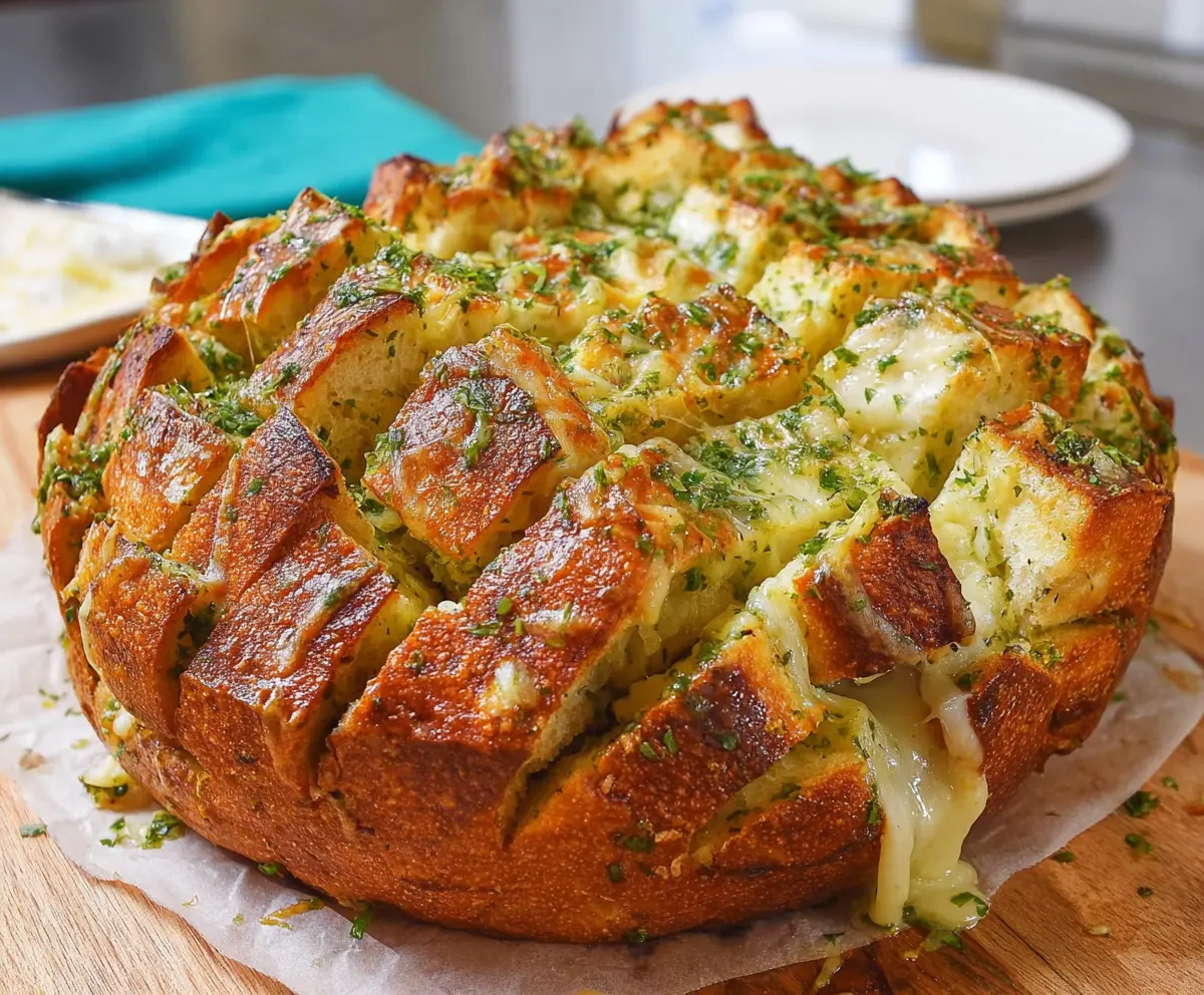Easy Cheesy Garlic Pull Apart Bread