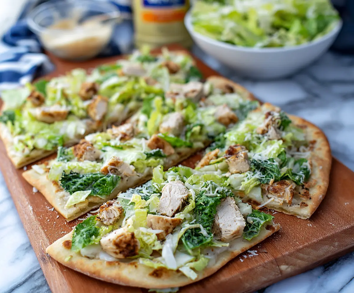 Easy Chicken Caesar Flatbread Recipe