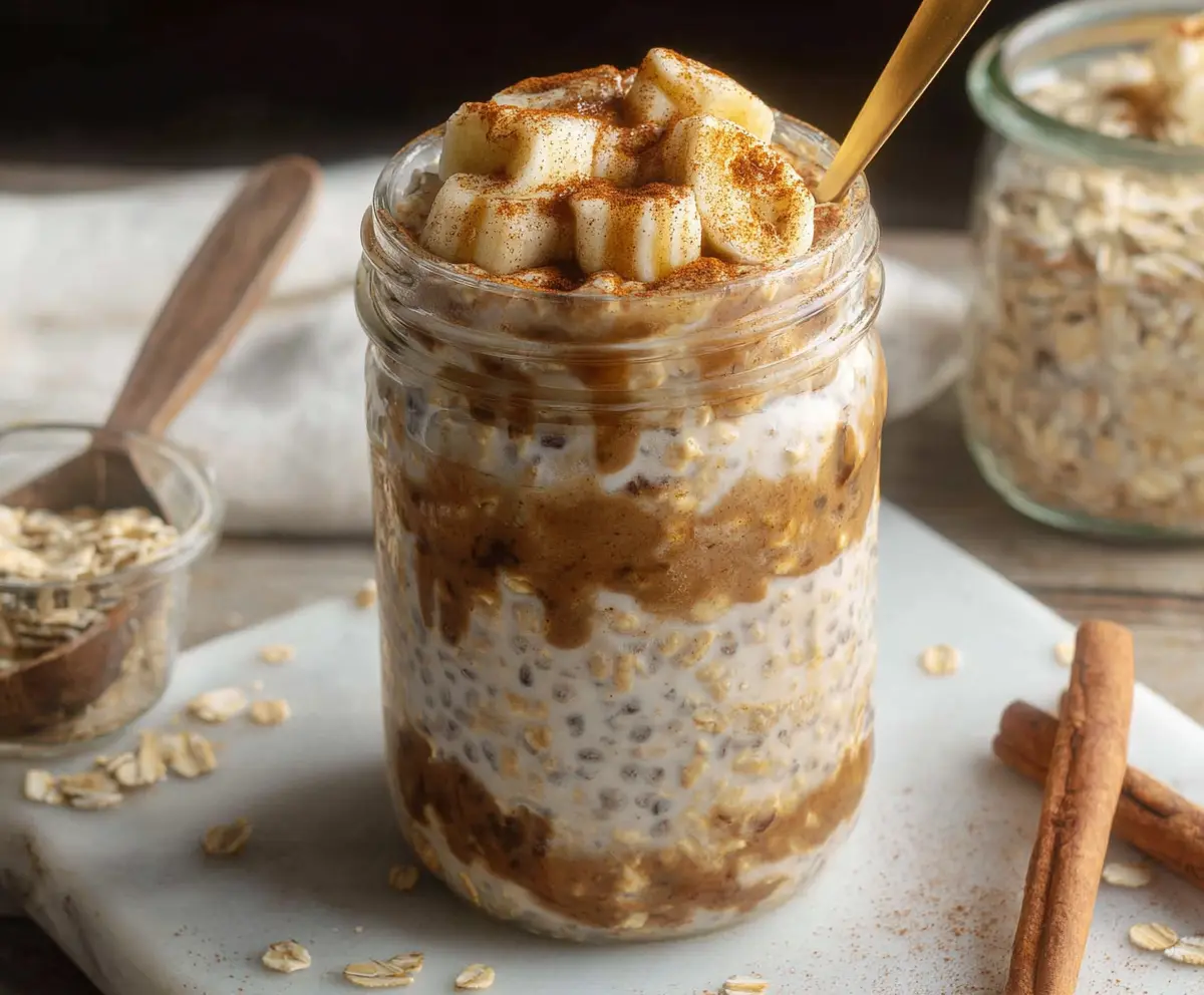 Easy Cinnamon Roll Overnight Oats