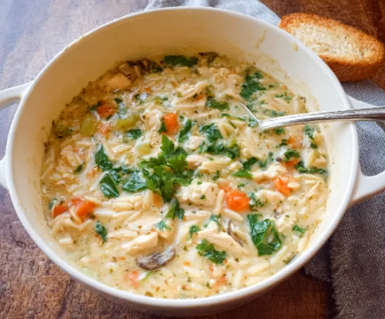 Creamy Chicken Orzo Winter Soup