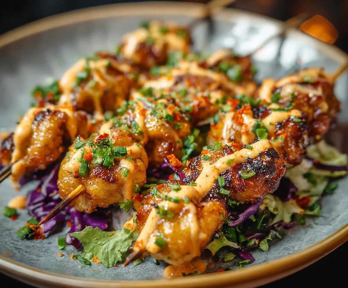 Crispy Bang Bang Chicken Skewers Recipe